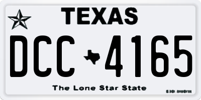 TX license plate DCC4165