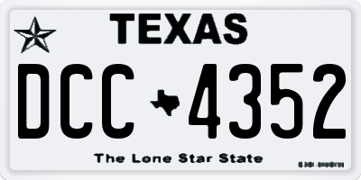TX license plate DCC4352