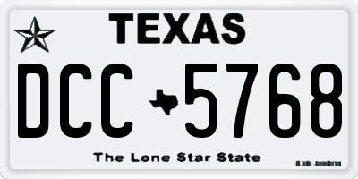 TX license plate DCC5768