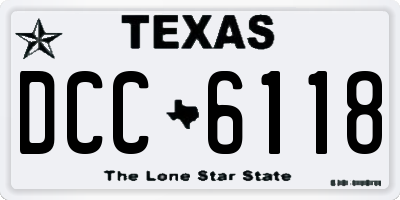 TX license plate DCC6118