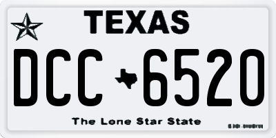 TX license plate DCC6520