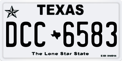 TX license plate DCC6583