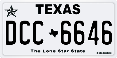 TX license plate DCC6646