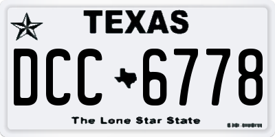 TX license plate DCC6778
