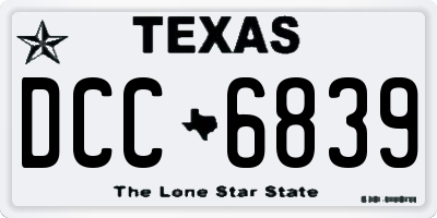 TX license plate DCC6839