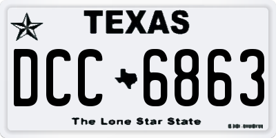 TX license plate DCC6863
