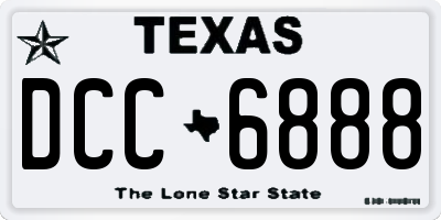 TX license plate DCC6888