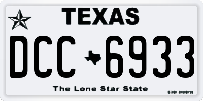 TX license plate DCC6933