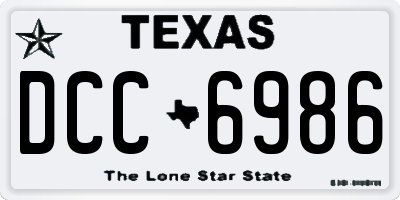 TX license plate DCC6986