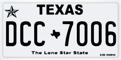TX license plate DCC7006