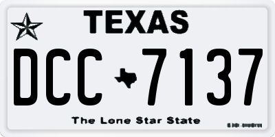 TX license plate DCC7137