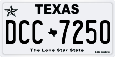 TX license plate DCC7250