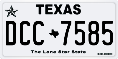 TX license plate DCC7585