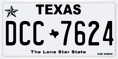 TX license plate DCC7624