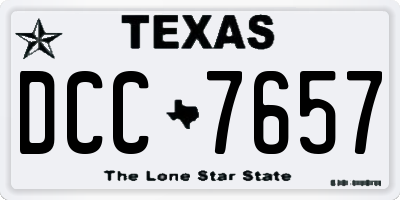 TX license plate DCC7657
