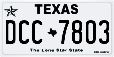 TX license plate DCC7803