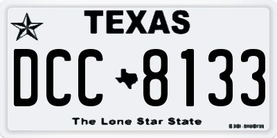 TX license plate DCC8133