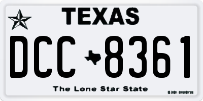 TX license plate DCC8361