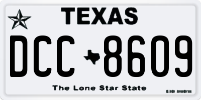 TX license plate DCC8609