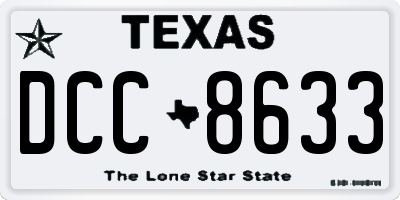 TX license plate DCC8633