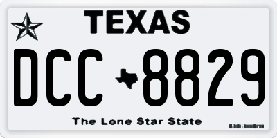 TX license plate DCC8829