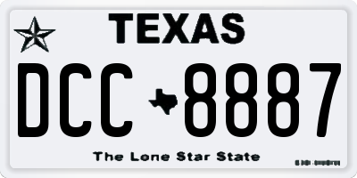 TX license plate DCC8887