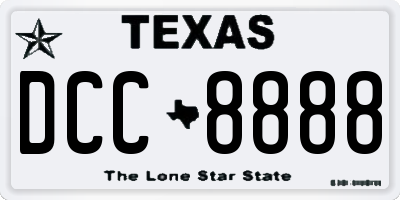 TX license plate DCC8888