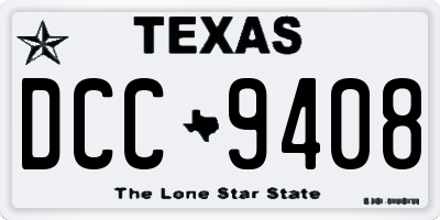 TX license plate DCC9408
