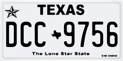 TX license plate DCC9756