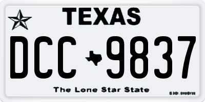 TX license plate DCC9837