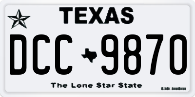 TX license plate DCC9870