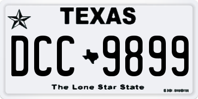TX license plate DCC9899