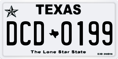 TX license plate DCD0199
