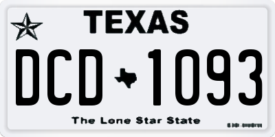 TX license plate DCD1093