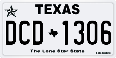 TX license plate DCD1306