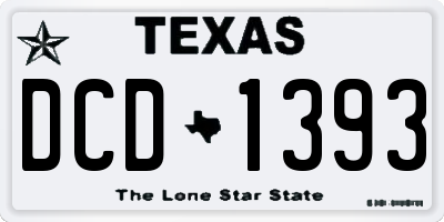 TX license plate DCD1393