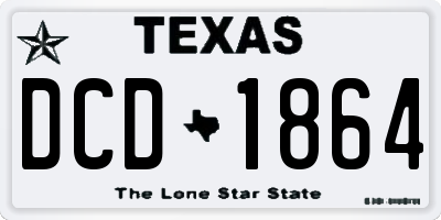 TX license plate DCD1864