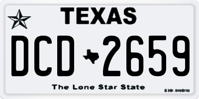 TX license plate DCD2659