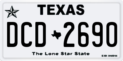 TX license plate DCD2690