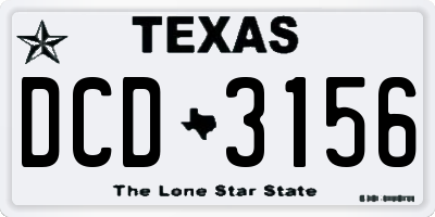 TX license plate DCD3156