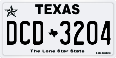 TX license plate DCD3204