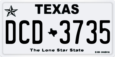TX license plate DCD3735