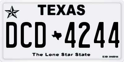 TX license plate DCD4244