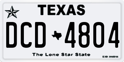 TX license plate DCD4804
