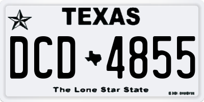TX license plate DCD4855