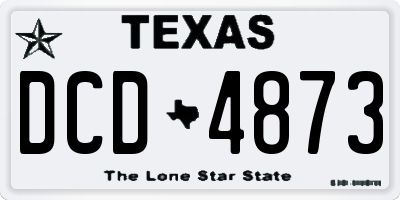 TX license plate DCD4873