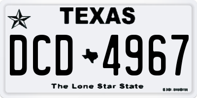 TX license plate DCD4967