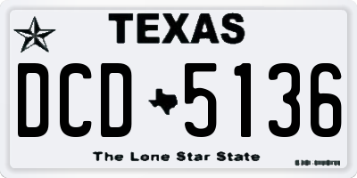TX license plate DCD5136