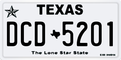 TX license plate DCD5201