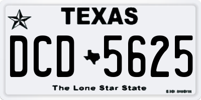 TX license plate DCD5625